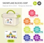 Translucent Colorful Snowflake Blocks - 500pcs - Image 11